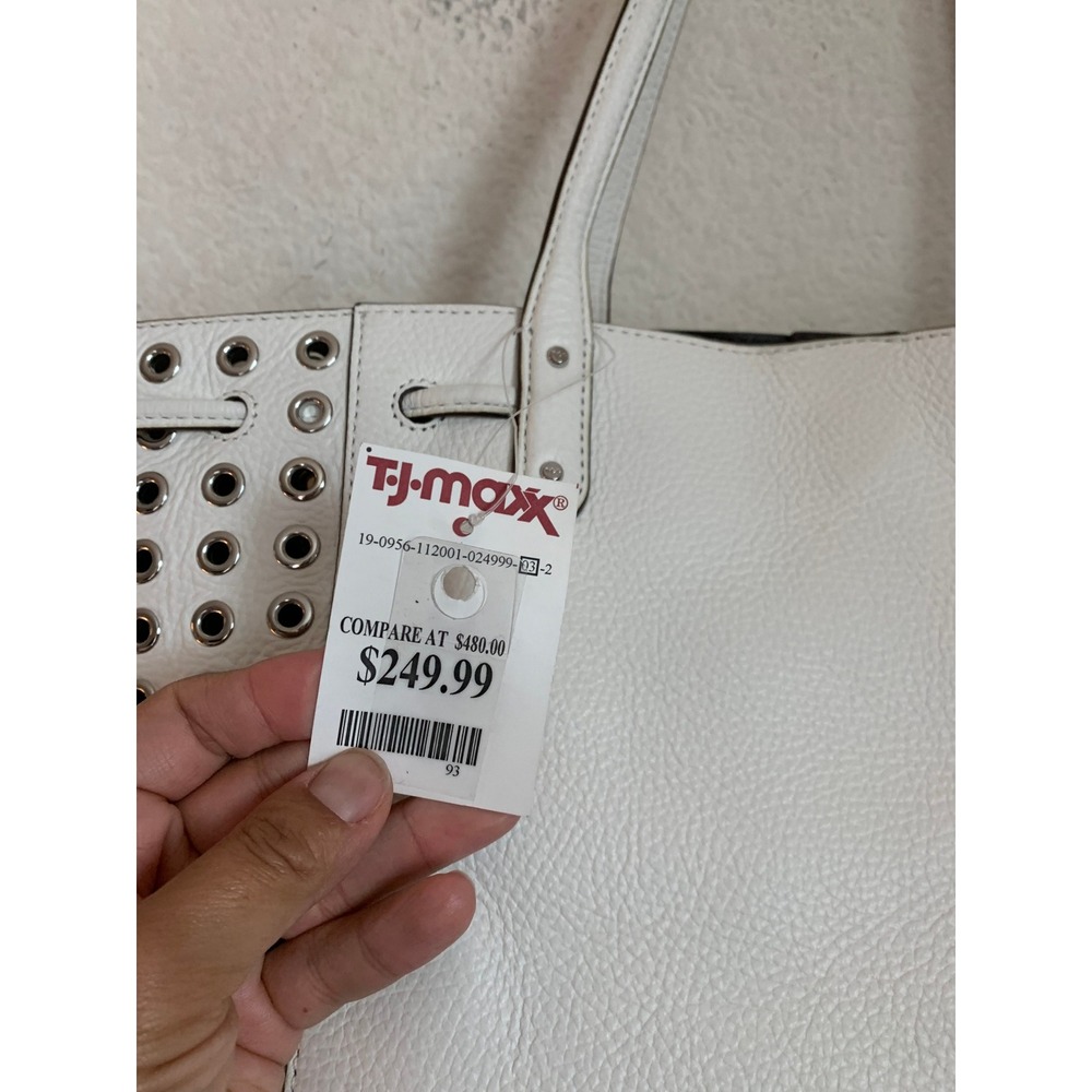 Lauren Ralph Lauren White Leather Eyelet Tote Shoulder Bag NWT - Picture 11 of 16